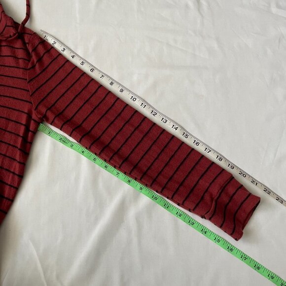 Peyton Jensen Women's Top Abby Hoodie Tunic Red/Black Stripes Size‎ S - Picture 5 of 7